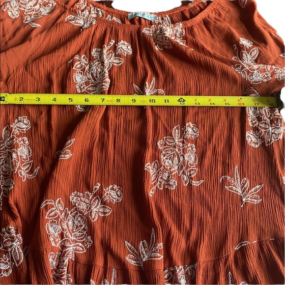 Janette Plus Rust Colored Babydoll Top - Picture 8 of 10